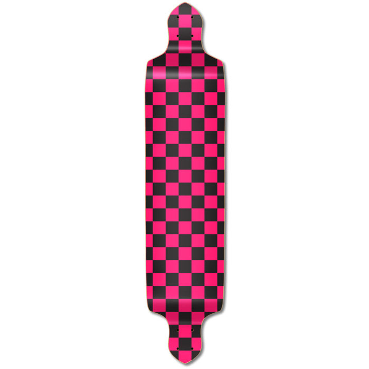 Yocaher Drop Down Longboard Deck - Checker Pink