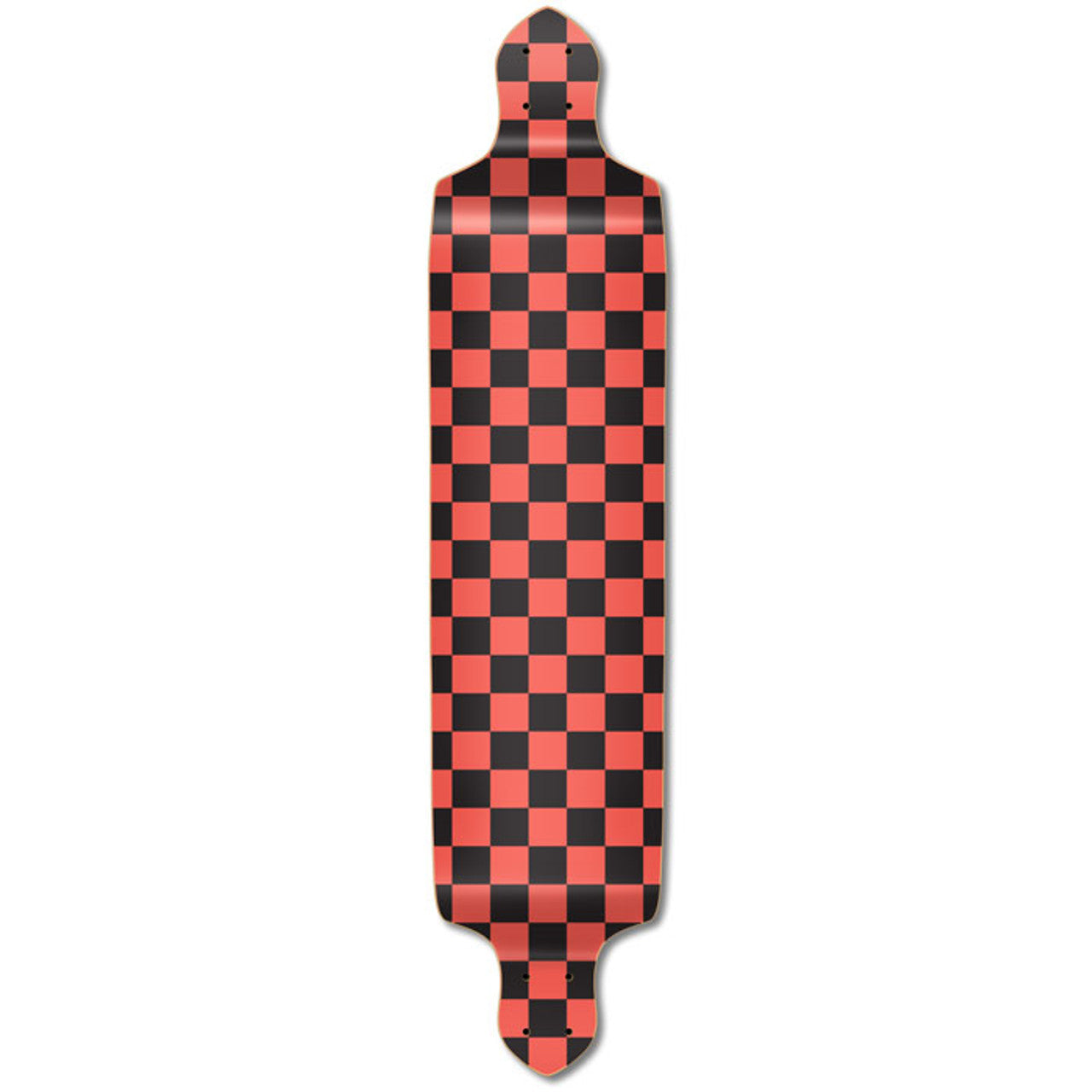 Yocaher Drop Down Longboard Deck - Checker Orange