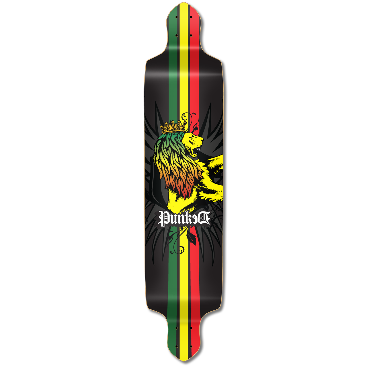 Yocaher Drop Down Longboard Deck - Rasta