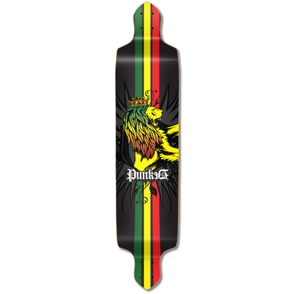 Yocaher Drop Down Longboard Deck - Rasta