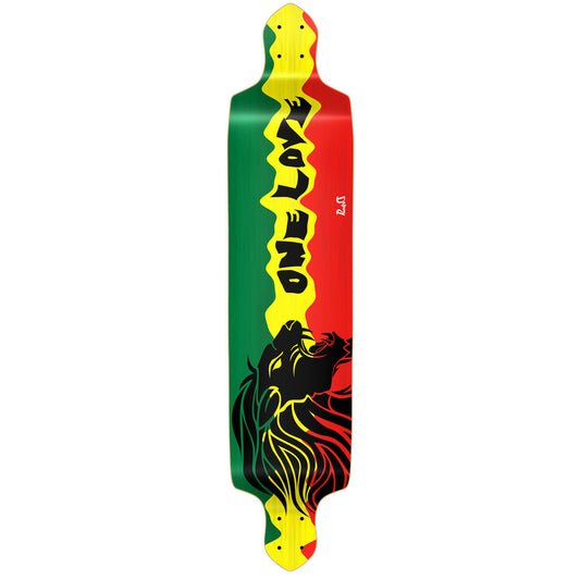 Yocaher Drop Down Longboard Deck - Rasta 2