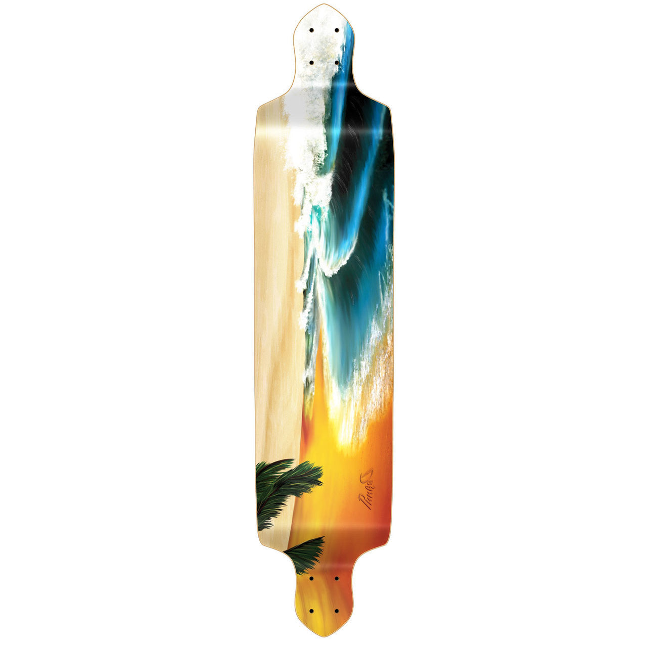 Yocaher Drop Down Longboard Deck - Beach