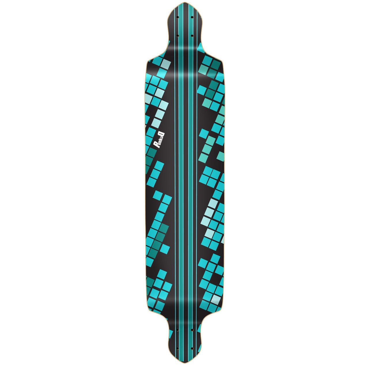 Yocaher Drop Down Longboard Deck - Black Digital Wave