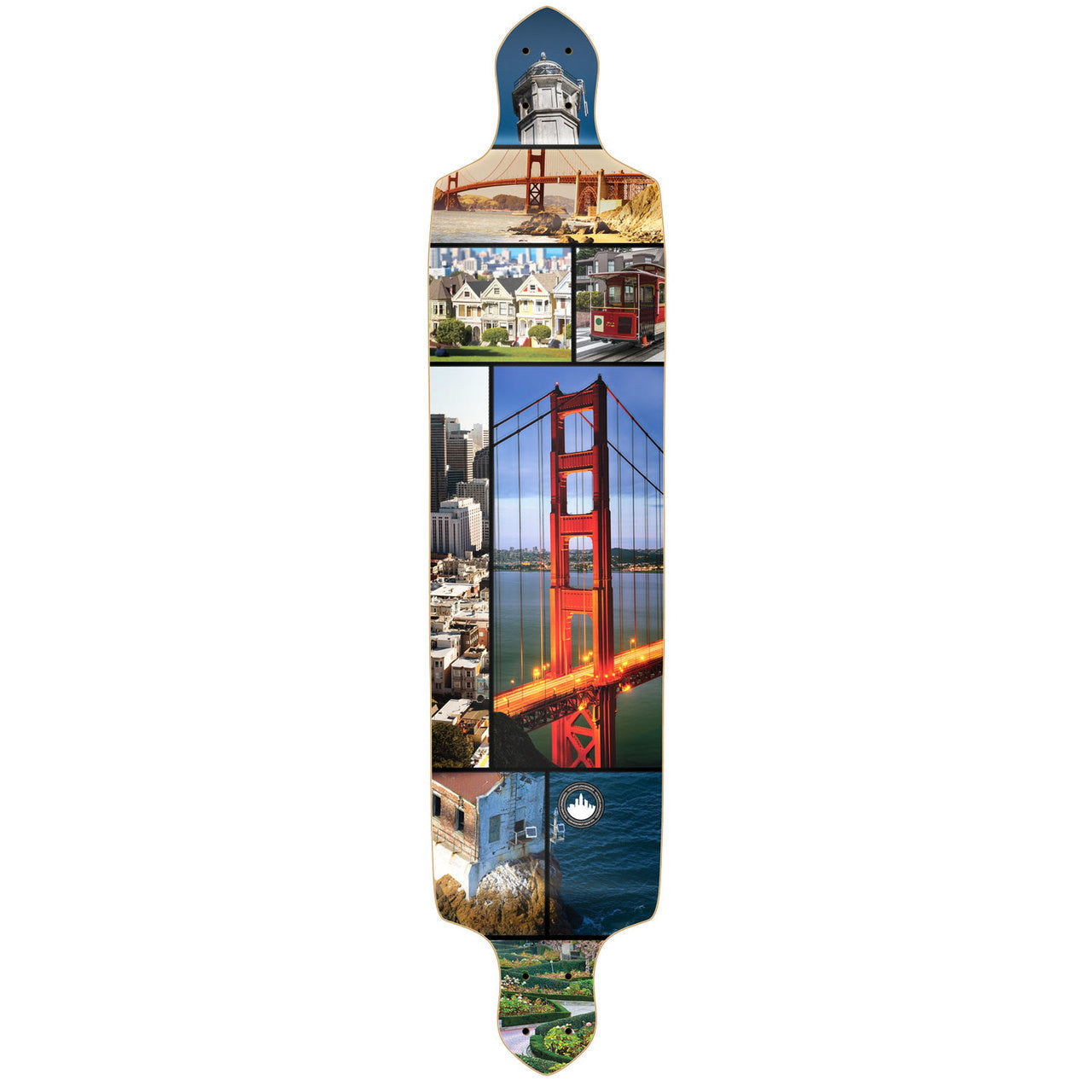 Yocaher Drop Down Longboard Deck - San Francisco