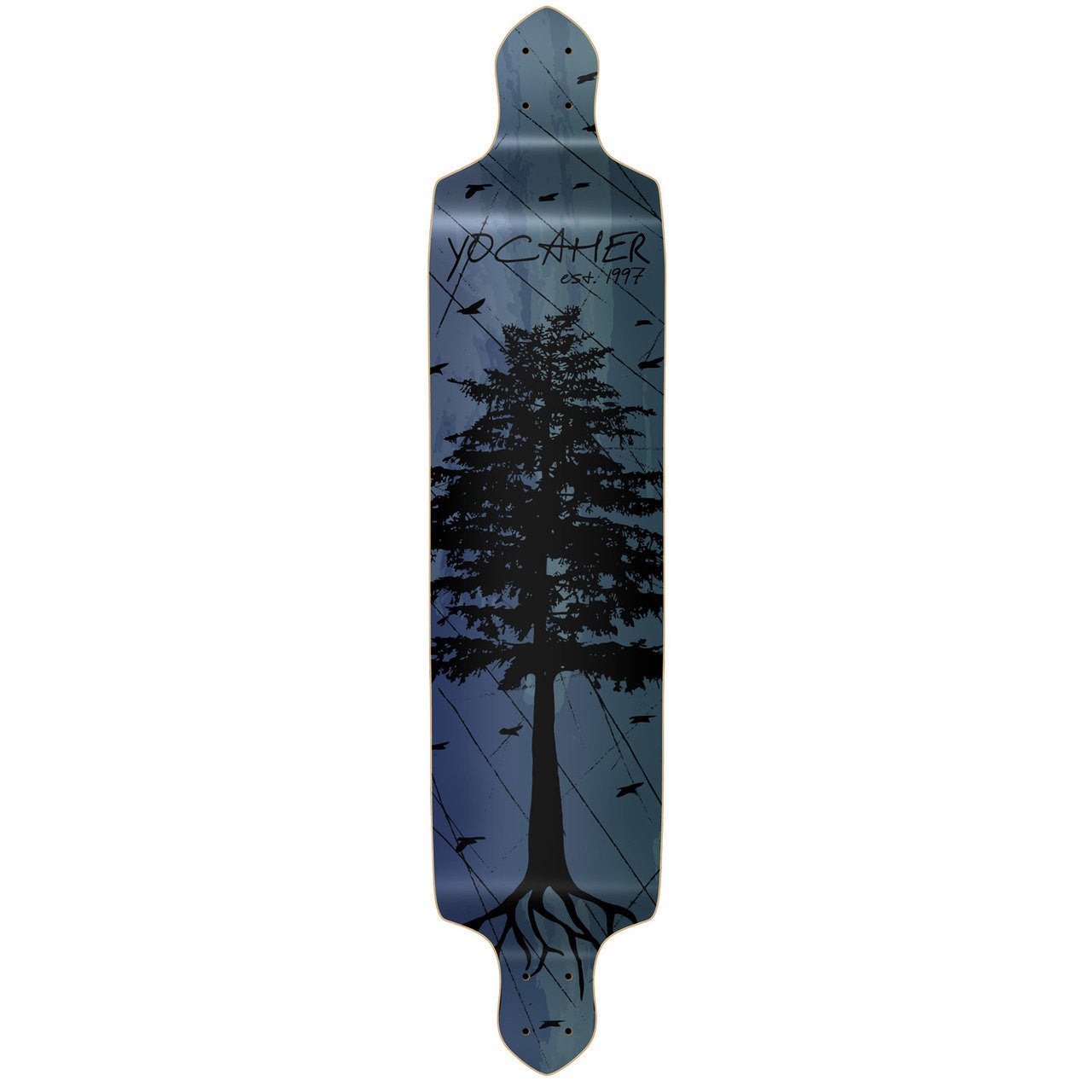 Yocaher Drop Down Longboard Deck - In the Pines : Blue