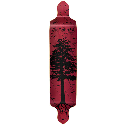 Yocaher Drop Down Longboard Deck - In the Pines : Red