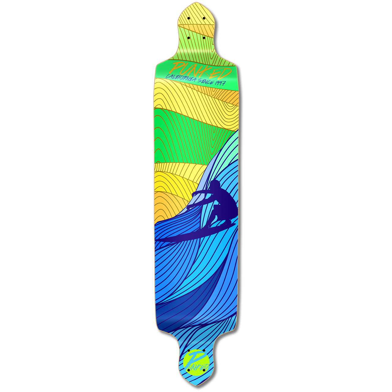 Yocaher Drop Down Longboard Deck - Surf's up