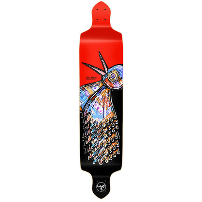 Yocaher Drop Down Longboard Deck - The Bird Red