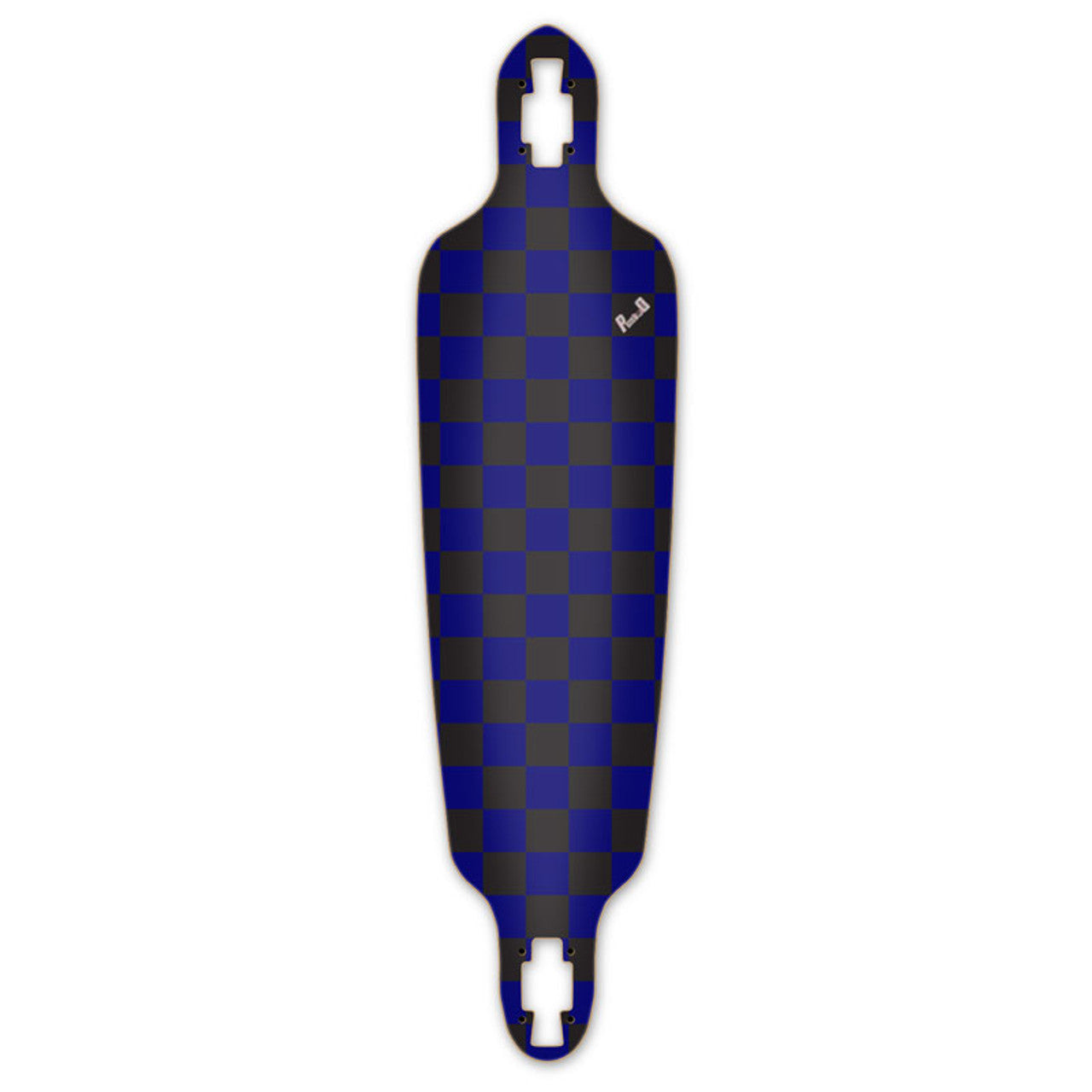 Yocaher Drop Through Longboard Deck - Checker Blue