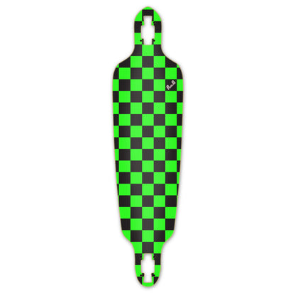 Yocaher Drop Through Longboard Deck - Checker Green