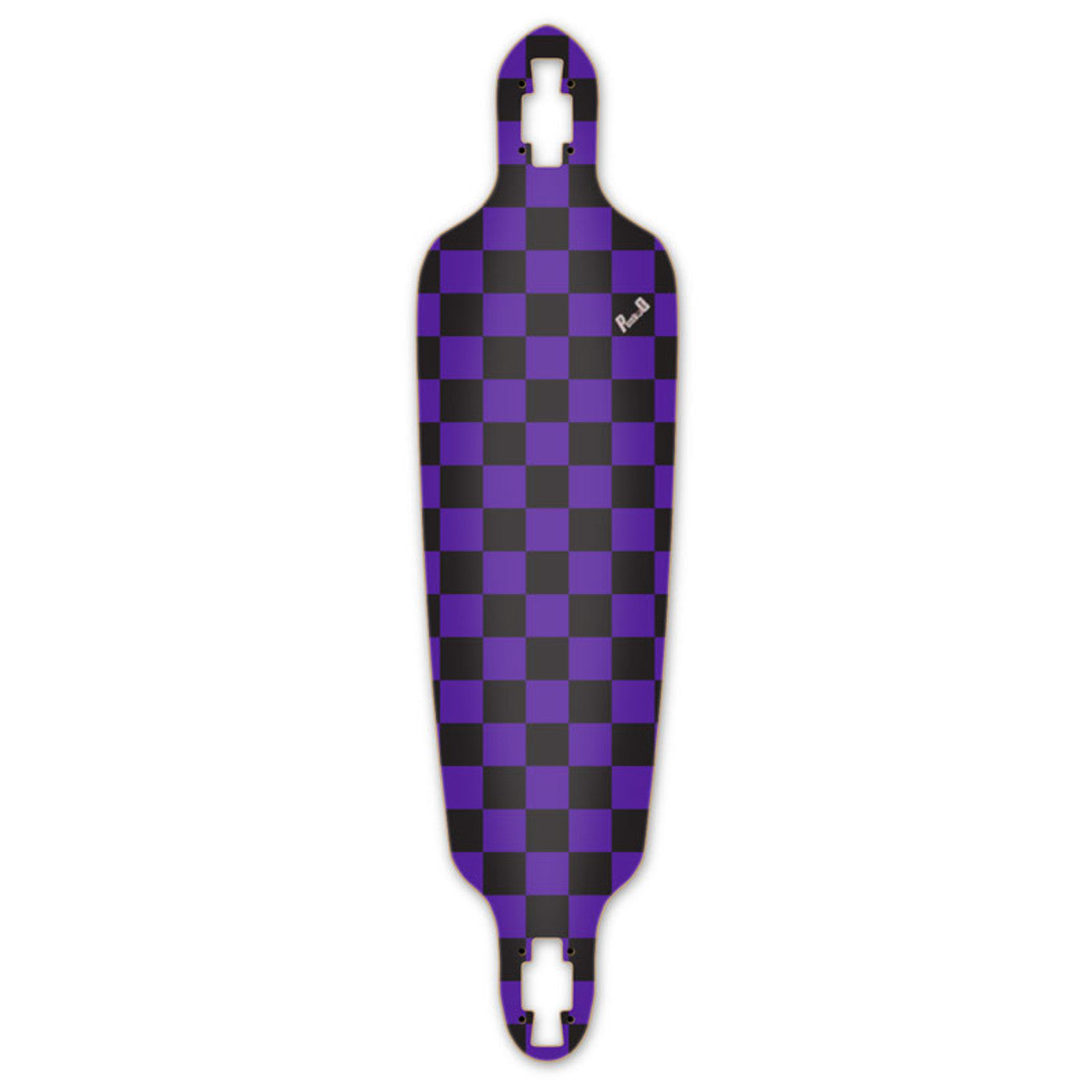 Yocaher Drop Through Longboard Deck - Checker Purple