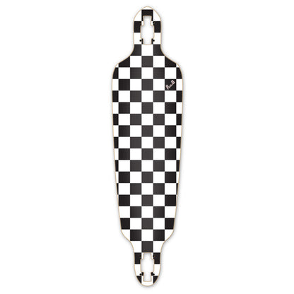 Yocaher Drop Through Longboard Deck - Checker White