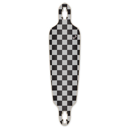 Yocaher Drop Through Longboard Deck - Checker Silver