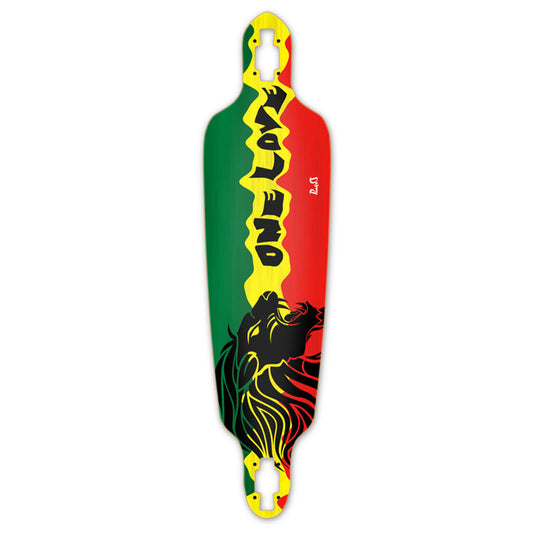 Yocaher Drop Through Longboard Deck - Rasta 2