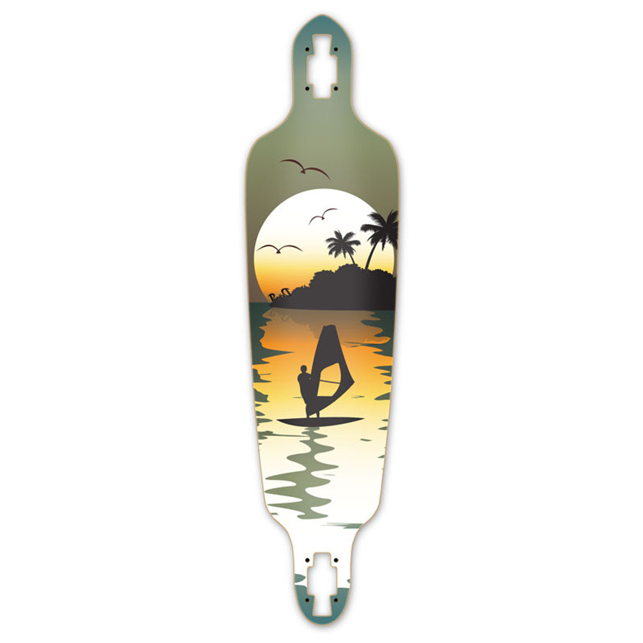 Yocaher Drop Through Longboard Deck - Surfer