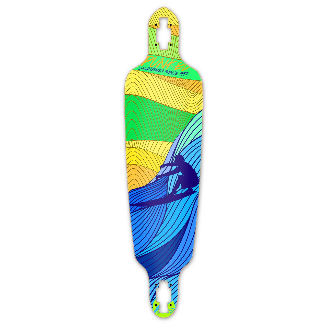 Yocaher Drop Through Longboard Deck - Surf's up