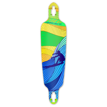 Yocaher Drop Through Longboard Deck - Surf's up