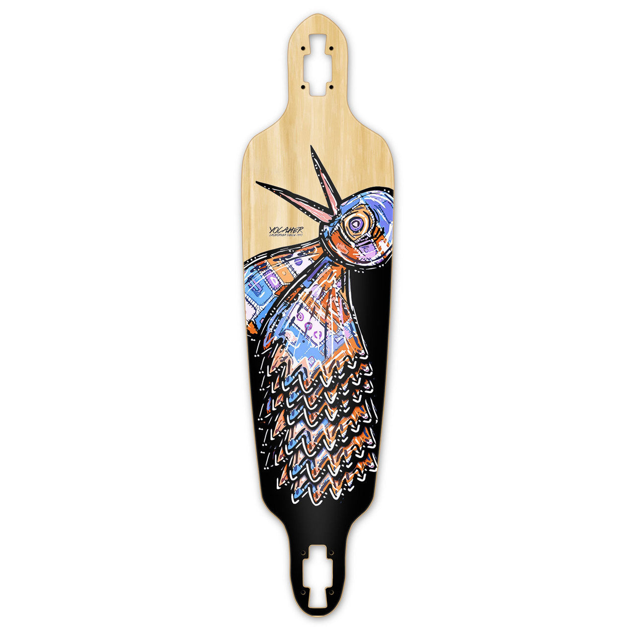 Yocaher Drop Through Longboard Deck - The Bird Natural