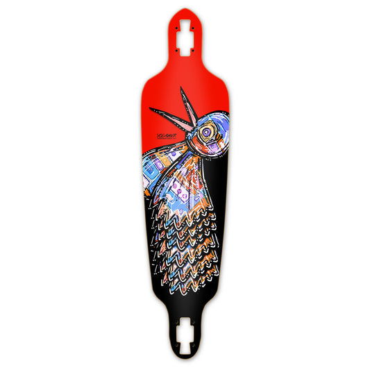 Yocaher Drop Through Longboard Deck - The Bird Red