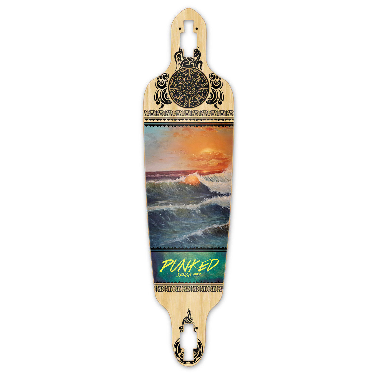 Yocaher Drop Through Longboard Deck - Wave Scene