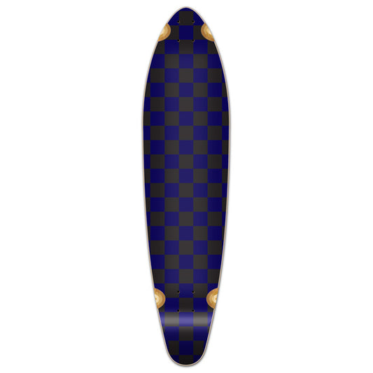 Yocaher Kicktail Longboard Deck - Checker Blue