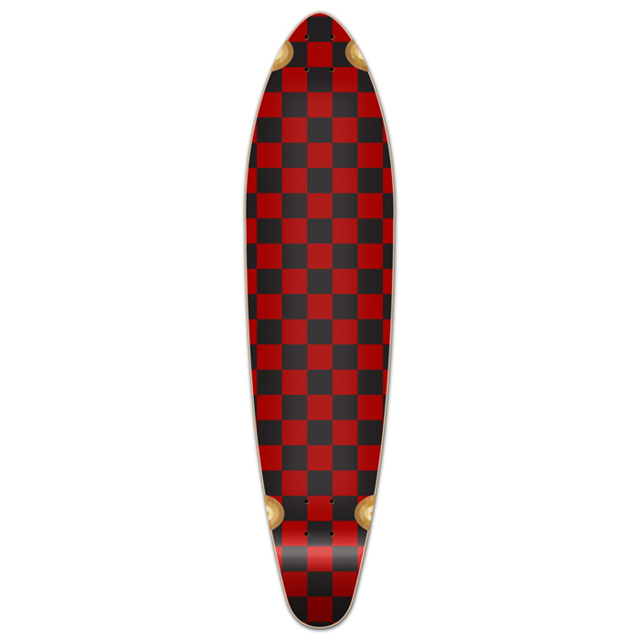 Yocaher Kicktail Longboard Deck - Checker Red