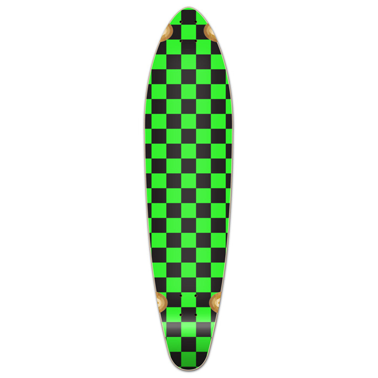 Yocaher Kicktail Longboard Deck - Checker Green