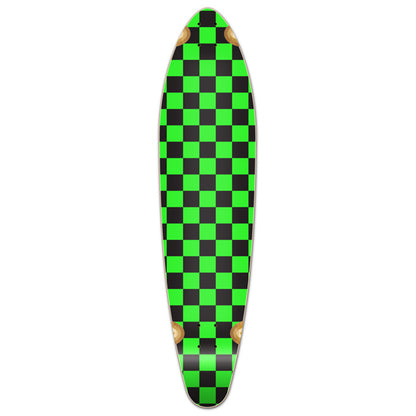 Yocaher Kicktail Longboard Deck - Checker Green