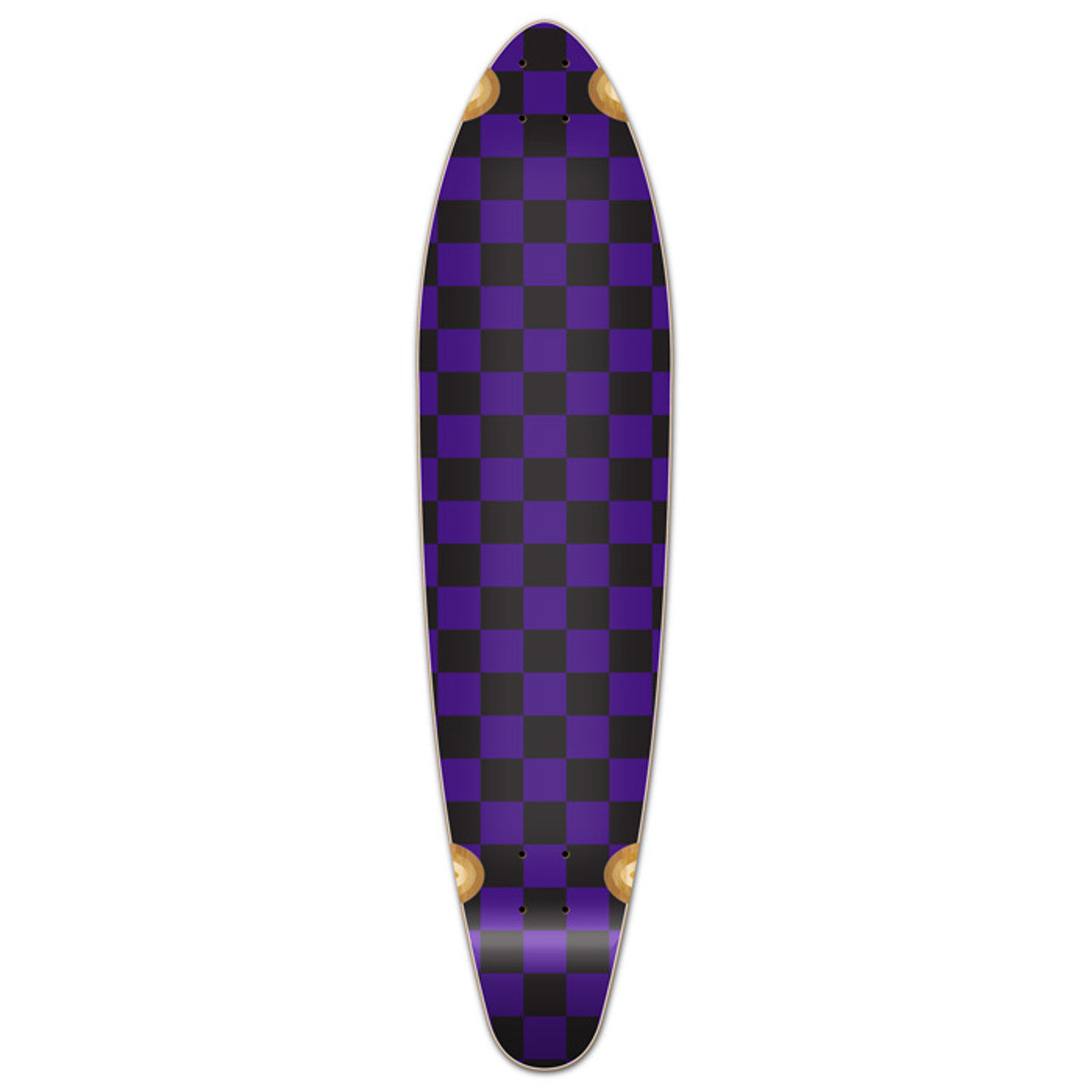 Yocaher Kicktail Longboard Deck - Checker Purple