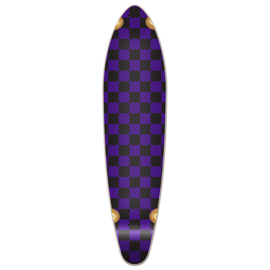 Yocaher Kicktail Longboard Deck - Checker Purple