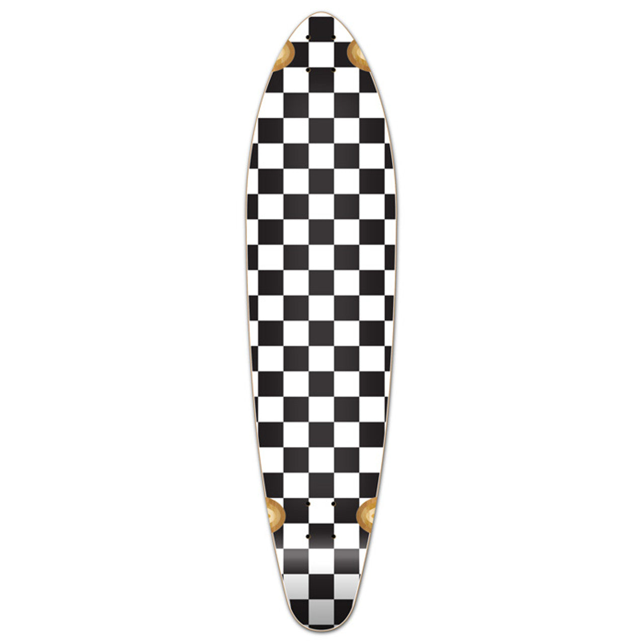 Yocaher Kicktail Longboard Deck - Checker White