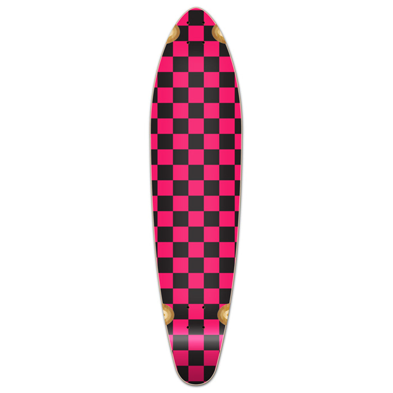 Yocaher Kicktail Longboard Deck - Checker Pink