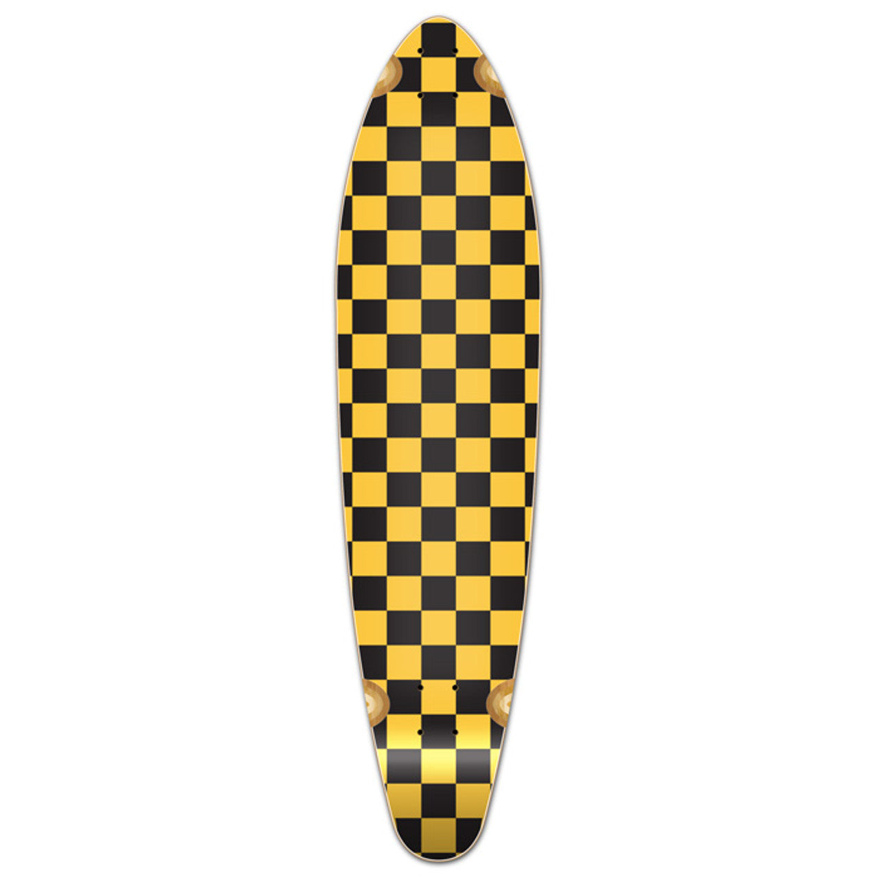 Yocaher Kicktail Longboard Deck - Checker Yellow