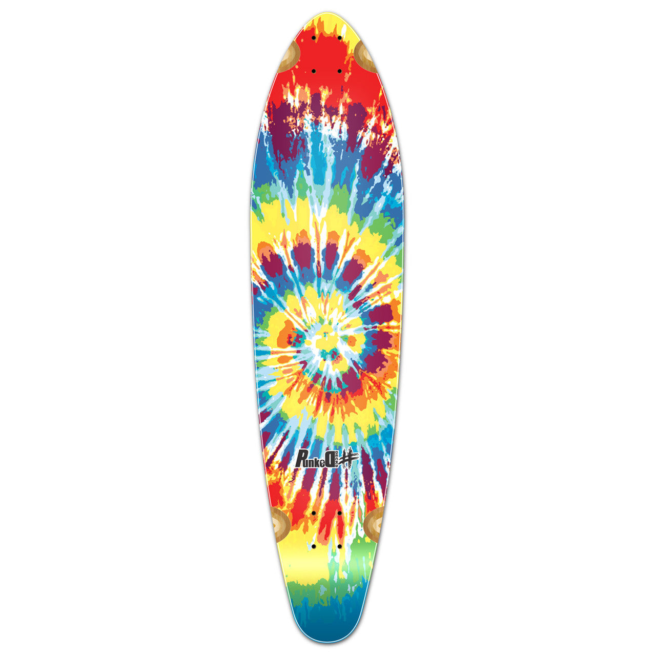 Yocaher Kicktail Longboard Deck - Tiedye Original