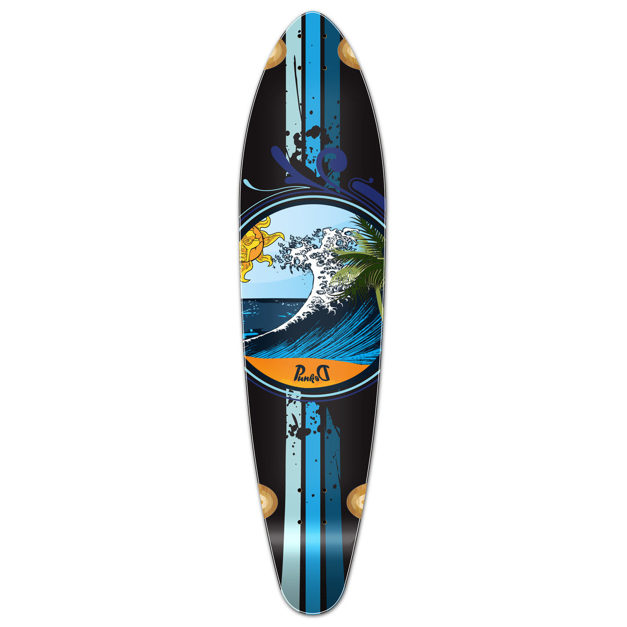 Yocaher Kicktail Longboard Deck - Wave