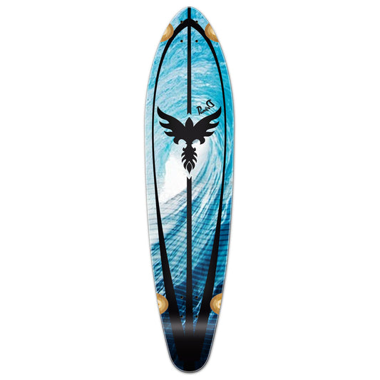 Yocaher Kicktail Longboard Deck - Tsunami