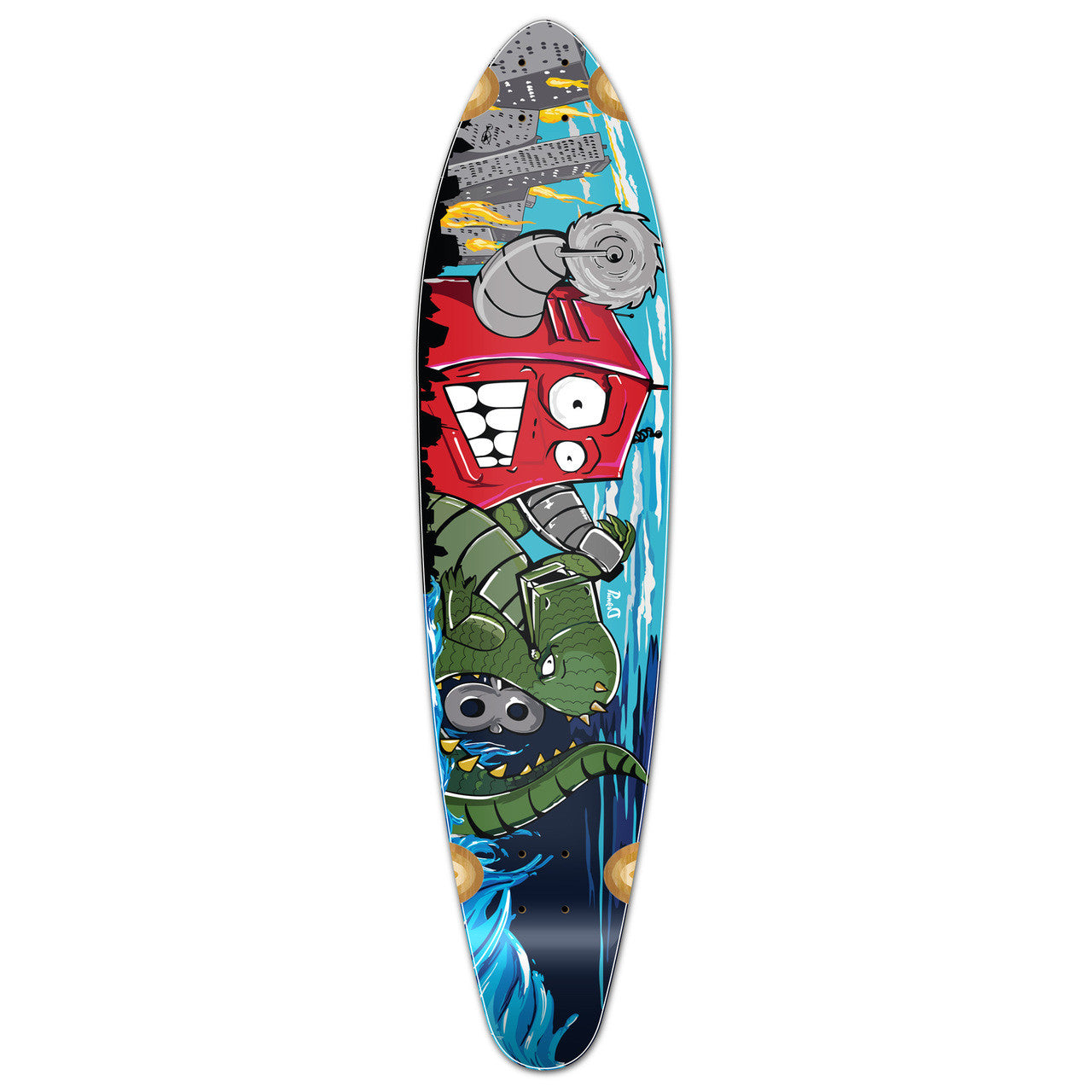 Yocaher Kicktail Longboard Deck - Robot