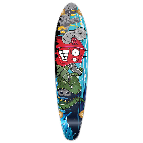 Yocaher Kicktail Longboard Deck - Robot