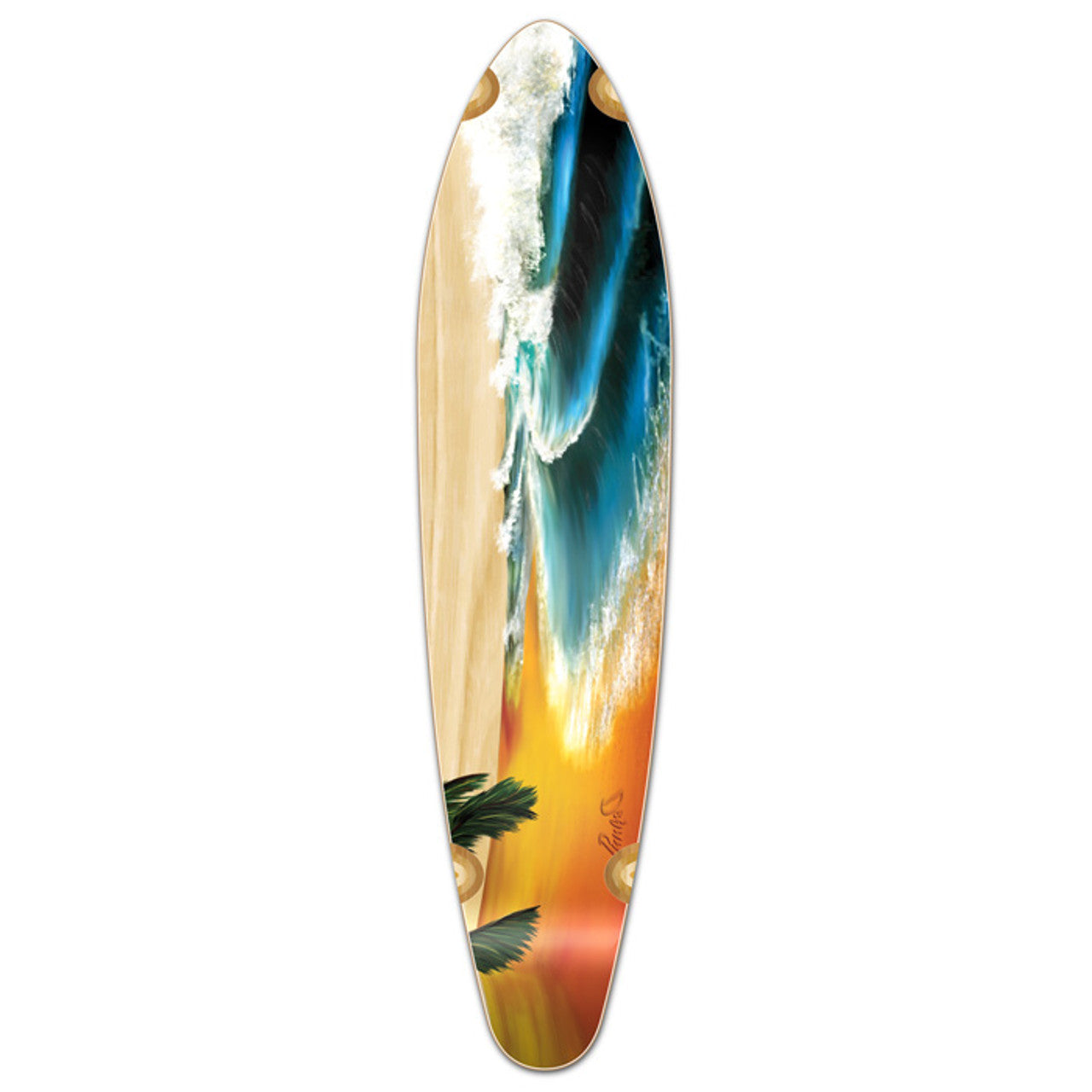 Yocaher Kicktail Longboard Deck - Beach