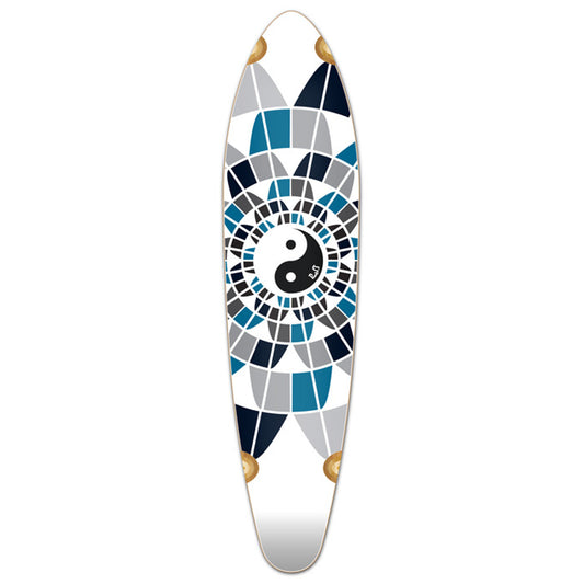 Yocaher Kicktail Longboard Deck - Ying Yang