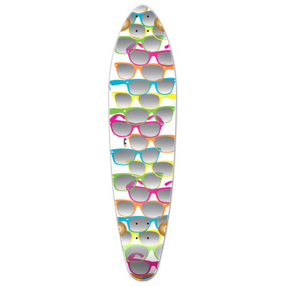 Yocaher Kicktail Longboard Deck - Shades White