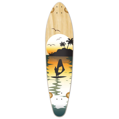 Yocaher Kicktail Longboard Deck - Natural Surfer