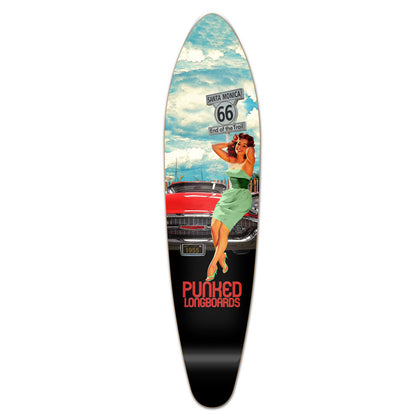 Yocaher Kicktail Longboard Deck - Route 66 Series - RTE-66