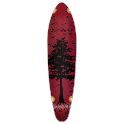 Yocaher Kicktail Longboard Deck - In the Pines : Red