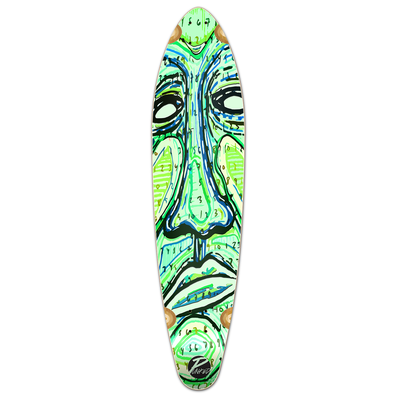 Yocaher Kicktail Longboard Deck - Countdown