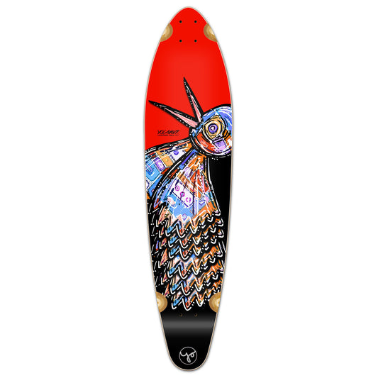 Yocaher Kicktail Longboard Deck - The Bird Red