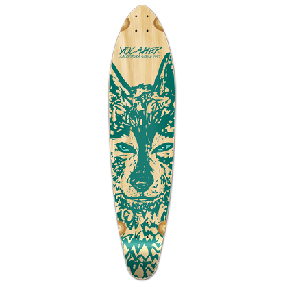 Yocaher Kicktail Longboard Deck - Spirit Animal WOLF