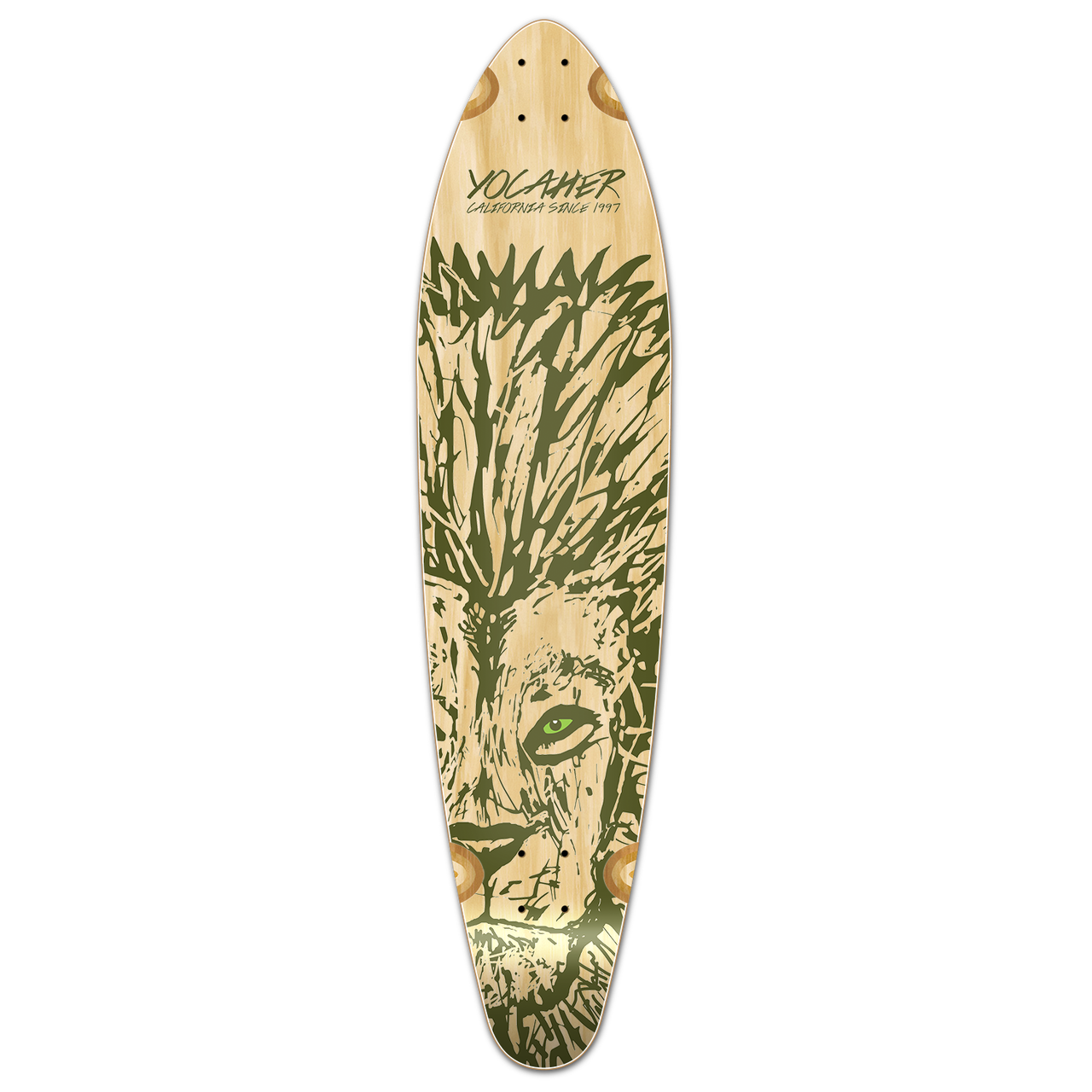 Yocaher Kicktail Longboard Deck - Spirit Animal LION