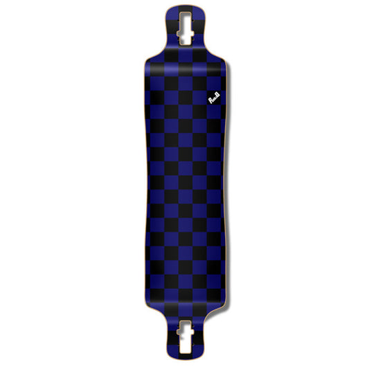 Yocaher Lowrider Longboard Deck - Checker Blue