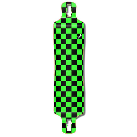 Yocaher Lowrider Longboard Deck - Checker Green